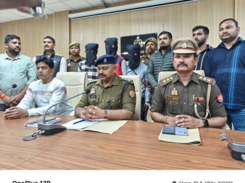 बस्ती के कोतवाली पुलिस ने मुठभेड़ में तीन अभियुक्त को गिरफ्तार किया