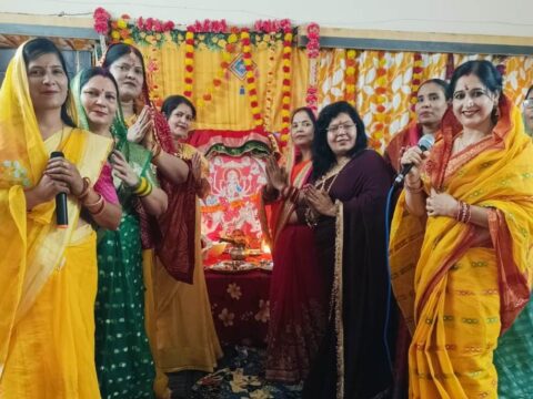 सामाजिक सेवा संस्था चित्रांश महिला विंग ने किया माता की चौकी का आयोजन